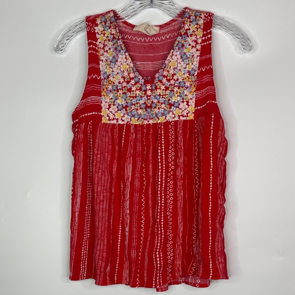 Savanna Jane Red Vneck Tank Top Size Small